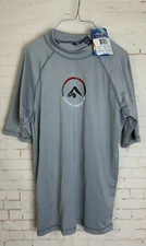 Kanu Surf Men's Light Grey Haywire Rashguard Short Sleeve Swim Shirt Size M