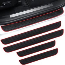 4pcs Rubber Red For Honda Accord Car Door Scuff Sill Cover Panel Step Protectors 4pcs Rubber Red For Honda Accord Car Door Scuff Sill Cover Panel Step Protectors