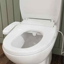 Smart Toilet Bidet Seat with Warm Water Flush, Heated Seat, Night Light, Dryer