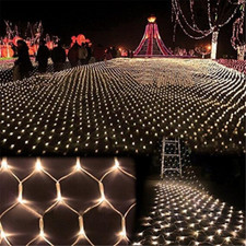 LED Net Mesh String Fairy Light Warm White, 9.8Ft X 6.6Ft 204 Leds 8 Modes, LED