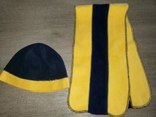 CHILDRENS PLACE boys FLEECE BLUE YELLOW SCARF size 4 to 7 HAT LANDS END MEDIUM