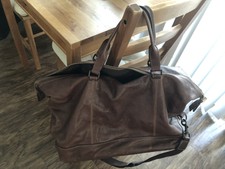 frye washed leather duffle bag