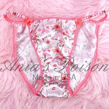 Valentine's Satin panties Paris Pink Sissy DUCHESS CUT women's string bikini