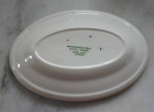 Vintage Restaurant Hotel Ware W.H. Grindley & Co. England 7" Oval Plate Lennox - Picture 2 of 3