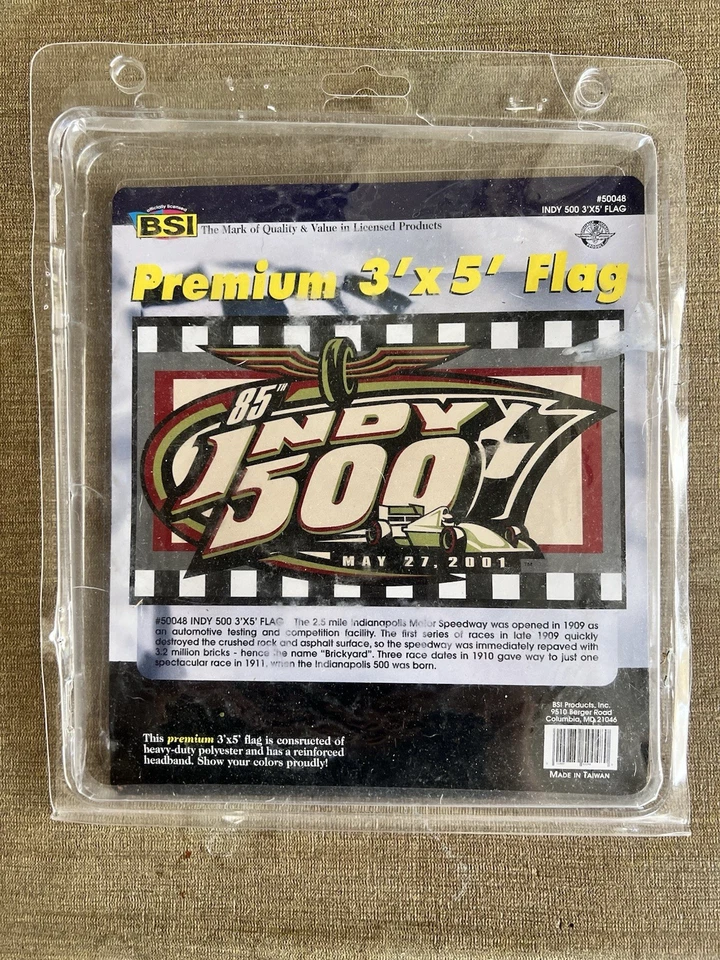 SIGNED 2001 Indianapolis 500 85TH Running Collector Flag Banner IMS Indy 500 - Image 3 of 4