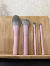 Cherry pink Makeup Brush set  Blush Contour Angled Eyeshadow Blending Brush 4pc
