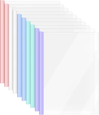 Report Covers with Sliding Bar, 10Pack 100 Sheet Capacity 8mm Clear Report Folde