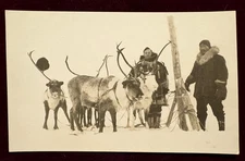 1910 RPPC Nome Reindeer Herder Native Yupik Inuit Alaska Real Photo Postcard UNP