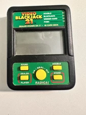 Vintage Radica Video Blackjack 21 Handheld Electronic Game Model 450 Tested