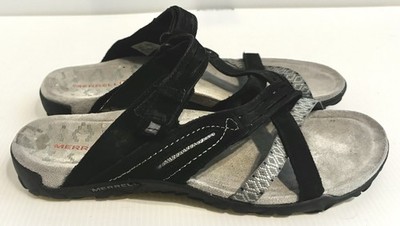 Merrell Sandals Womens Size 7 Us Terran Weave II Slide Black Comfort Slip On