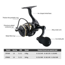 135g/4.76oz Ultralight Spinning Reel 500/800 Small Size 5.2:1 Gear Ice Fishing