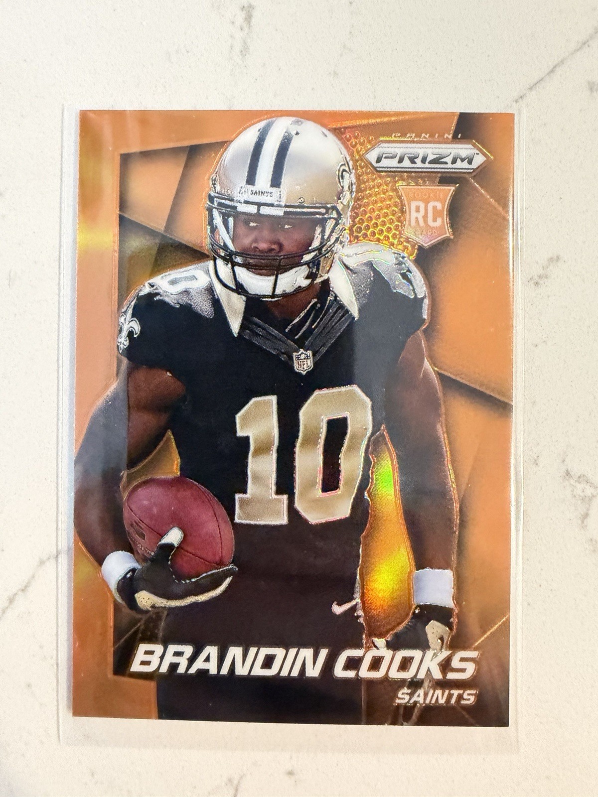 2014 NFL PRIZM ORANGE REFRACTOR Brandin Cooks RC Rookie Patriots SP 🔥