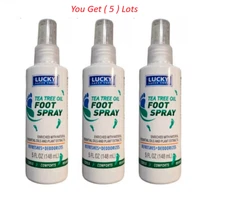 5 Lucky Tea Tree Oil Foot Spray with Natural Essential Oils Plant Extracts 5 OZ