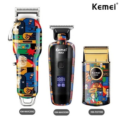 Kemei KM-MAX2092 Rechargeable Graffiti Hair Clipper, Precision Cutting