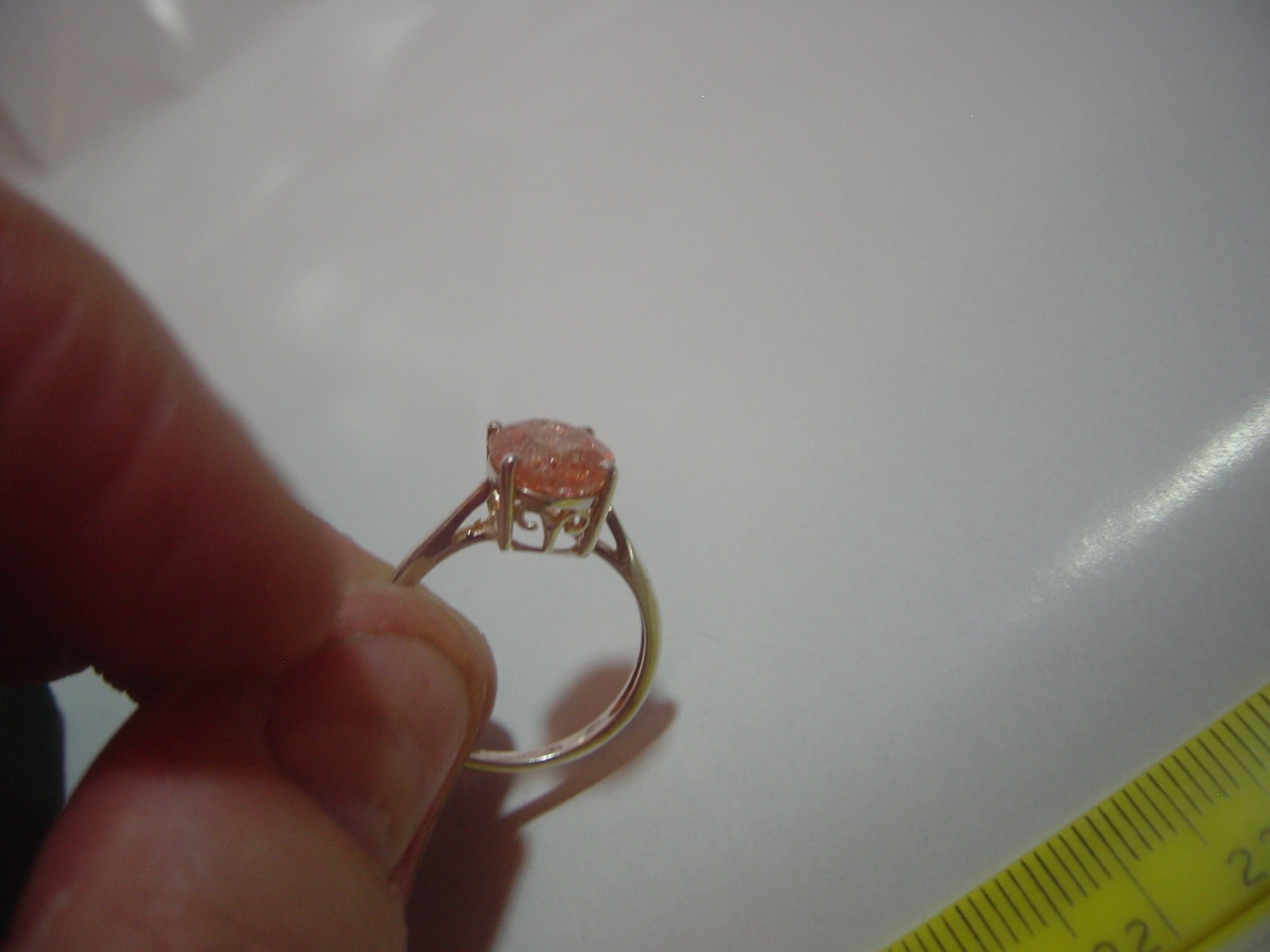 beautiful Solid Silver Ring-natural large orange … - image 9