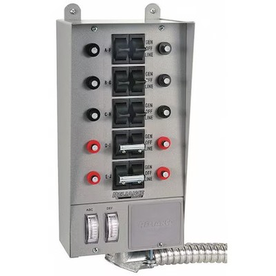 Reliance Controls 30310A Manual Transfer Switch, 60A, 125/250V