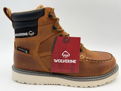 NEW WOLVERINE TRADE WEDGE SZ 10 M  MEN'S WORK BOOTS 6'' SOFT TOE  WHEAT BROWN 055