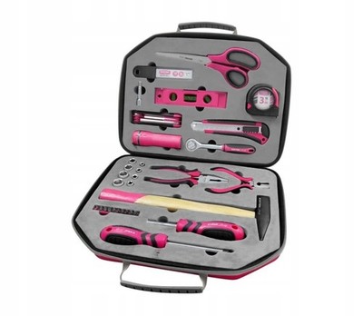 Werkzeugset Damen Werkzeugkoffer Rosa Frauengeschenk 47-tlg Etui Extol Lady