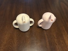 Silicone Baby Cups With Straw Set Of 2