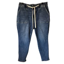 Judy Blue Jogger Jeans Women’s 14W Payton Style JB88779 Denim Blue Drawstring