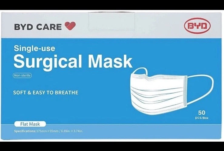 16x Boxes 800pcs BYD CARE Surgical Face Flat Mask Disposable Single 50 pcs ea
Opens in a new window