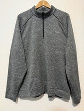 Greg Norman Golf Sweater L / XL Gray 1/4 Zip Pullover Fleece Lined