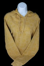 Buc-ees Lightweight Pullover Hoodie Shadow Logo Print Gold Size S