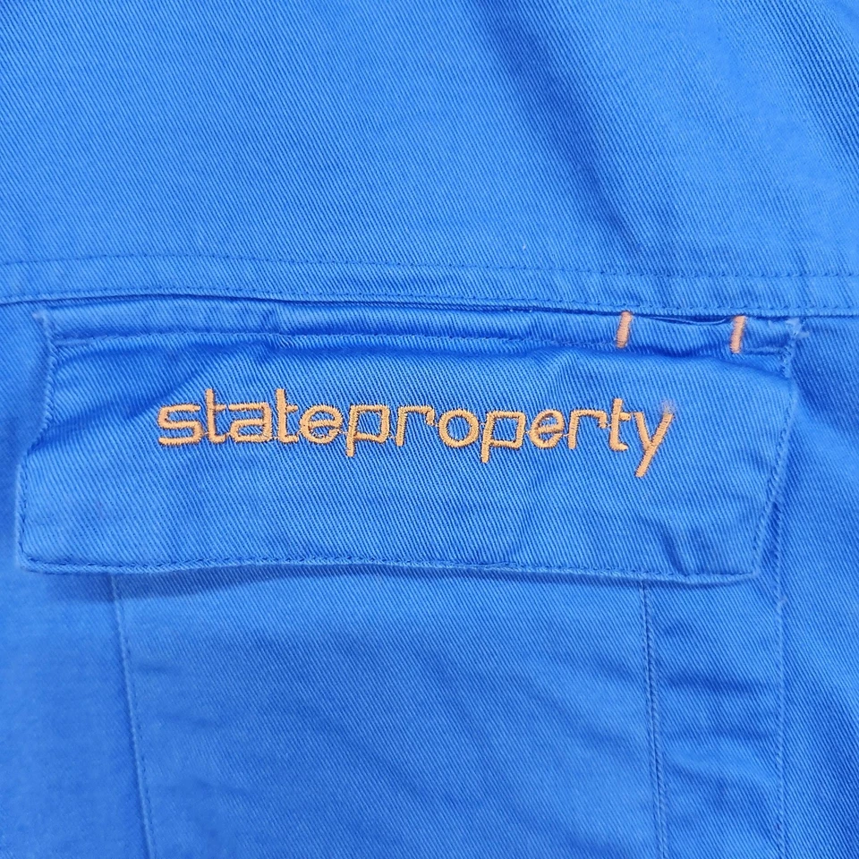 State Property Shirt Mens 2XL Blue Short Sleeve Button Front Skull Graphic - Image 2 of 4