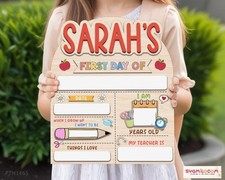 Custom First  Last Day of School Board, Personalized Back-to-School Sign