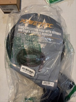 POWERTEC 70356 Dust Collection Hose with 2 Fittings Plus 1 Quick Connector