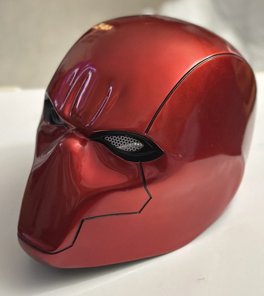 Casco Capucha Roja Efecto Metálico Máscara Capucha Roja Lujo Cosplay Prop Foto 2 de 4