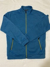SIIMHWRSS men's Blue With Green Accents Full Zip Jacket  XL