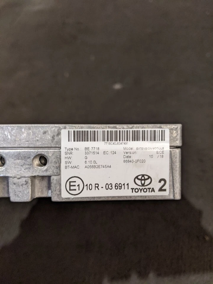 TOYOTA AURIS E18 MK2 SISTEMA DI NAVIGAZIONE SATELLITARE MODULO CENTRALINA 86840-0F020 - Immagine 4 di 4