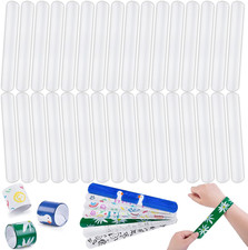 White Slap Bracelets Bulk, 72PCS DIY Snap Wristband to Do Slap Bracelet for Kids
