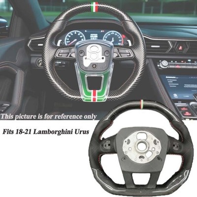 Real Carbon Fiber Customized Steering Wheel Fit Lamborghini Urus 18-21 Flat Top