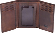 Trifold Leather Wallet for Men with RFID Blocking