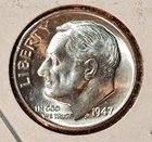 1947 Roosevelt Dime BU Uncirculated Mint State 90% Silver 10c US Coin