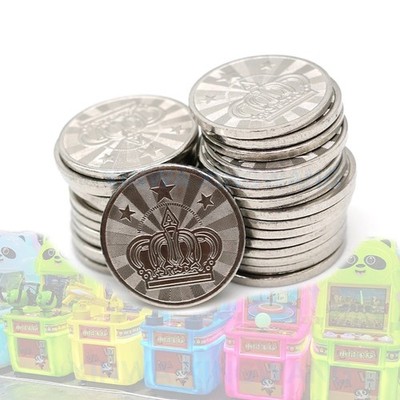 100pcs Gaming Machine Coin Tokens 25x1.85mm Stainless Steel Metal Arcade Tokens
