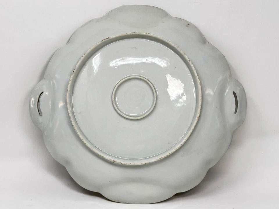 Antiguo plato real sin marca Nippon Moriage dorado rosa floral rosa 11 pulgadas Foto 3 de 4