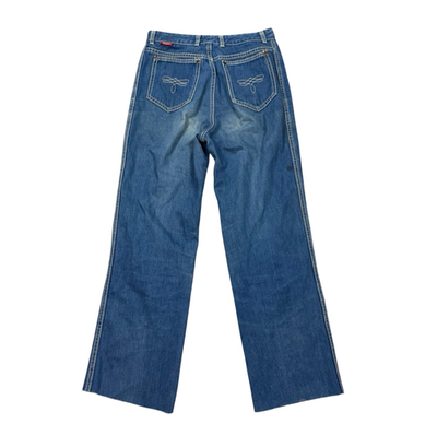 Vintage Chemin De Fer High Waist Straight Leg Blue Jeans 70s 80s