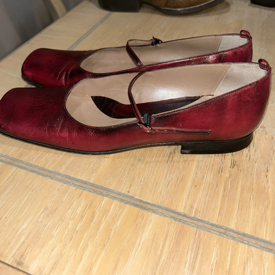 Женские туфли на плоской подошве Kenneth Cole New York темно-красная кожа стиль Mary Jane размер 8 М - Изображение 3 из 4