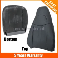 Driver/Passenger Bottom & Top Leather Seat Cover Dark Gray For 03-14 GMC Savana