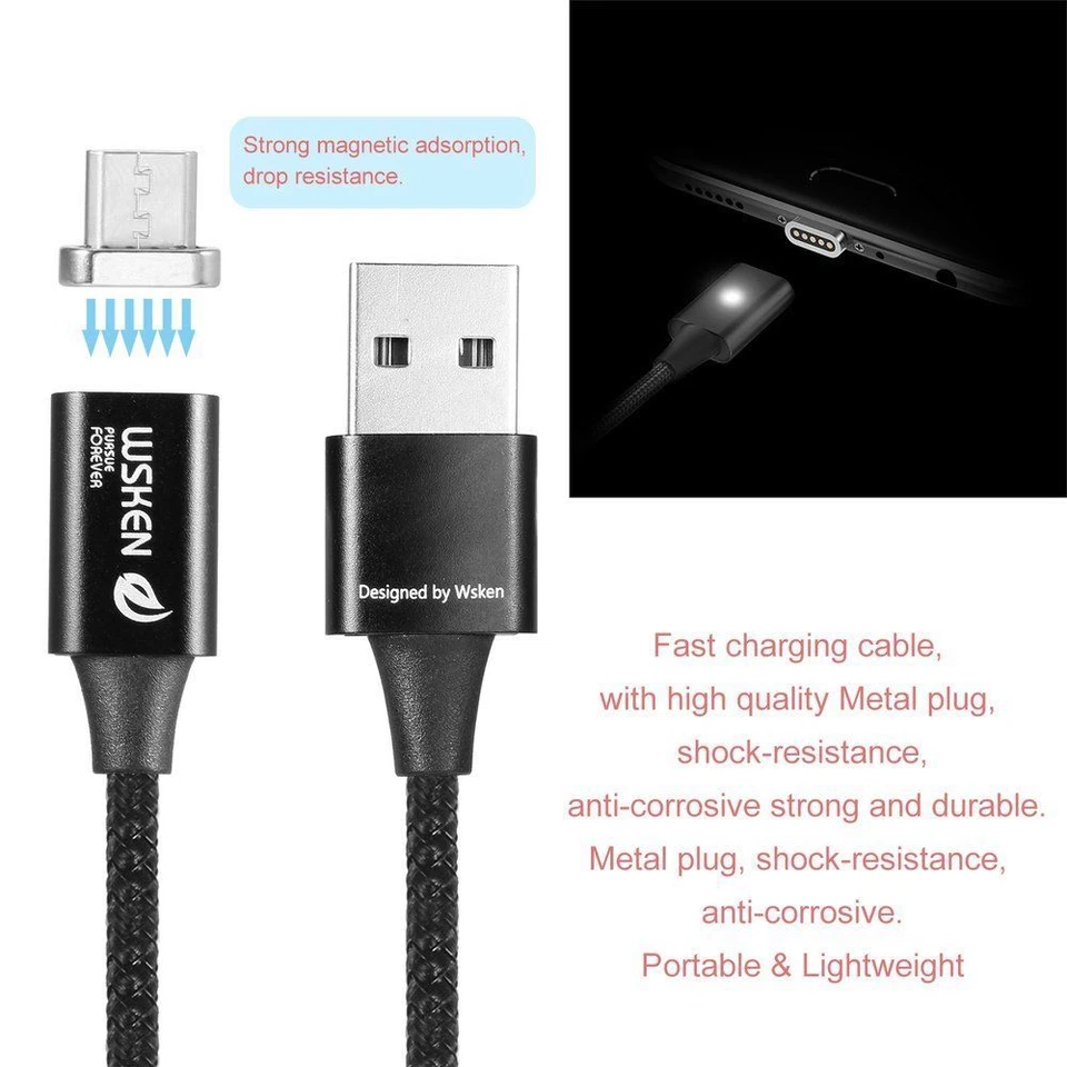 Fast Charging Magnetic Cable For Samsung Galaxy A3 A5 A7 (16) S5 S4 J3 J5 J7 - Image 3 of 4