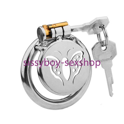 Man Flat Chastity Cage Stainless Steel Device Lockable Cage Tube Device