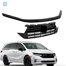 For Honda Odyssey 2021-23 Gloss Blk Front Upper Grille Trim Plastic 71121THRA50