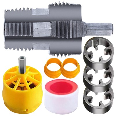 PVC Thread Maker Tool 1/2 Inch 3/4 Inch 1 Inch Pipe Threader Set for DIY Project