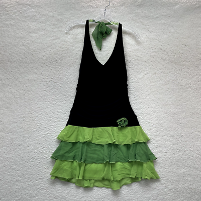 Y2K Vintage Halter Mini Dress Medium Green Gogo Tango Fairy Grunge  Whimsigoth | eBay