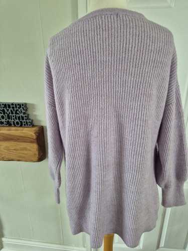 Monsoon Ribbed Soft Knit Faux Wrap Front Jumper Uk Large Autumn Winter Wardrobe - Picture 3 of 11