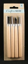 Crafter's Square - Wood Carving Set - 4 PC - Flat/Engraving/Round/Triangle Blade