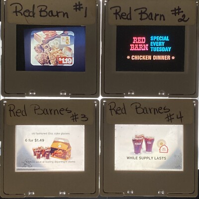 Vintage Rare Red Barn Restaurant Advertising Presentation Photographic Slides 